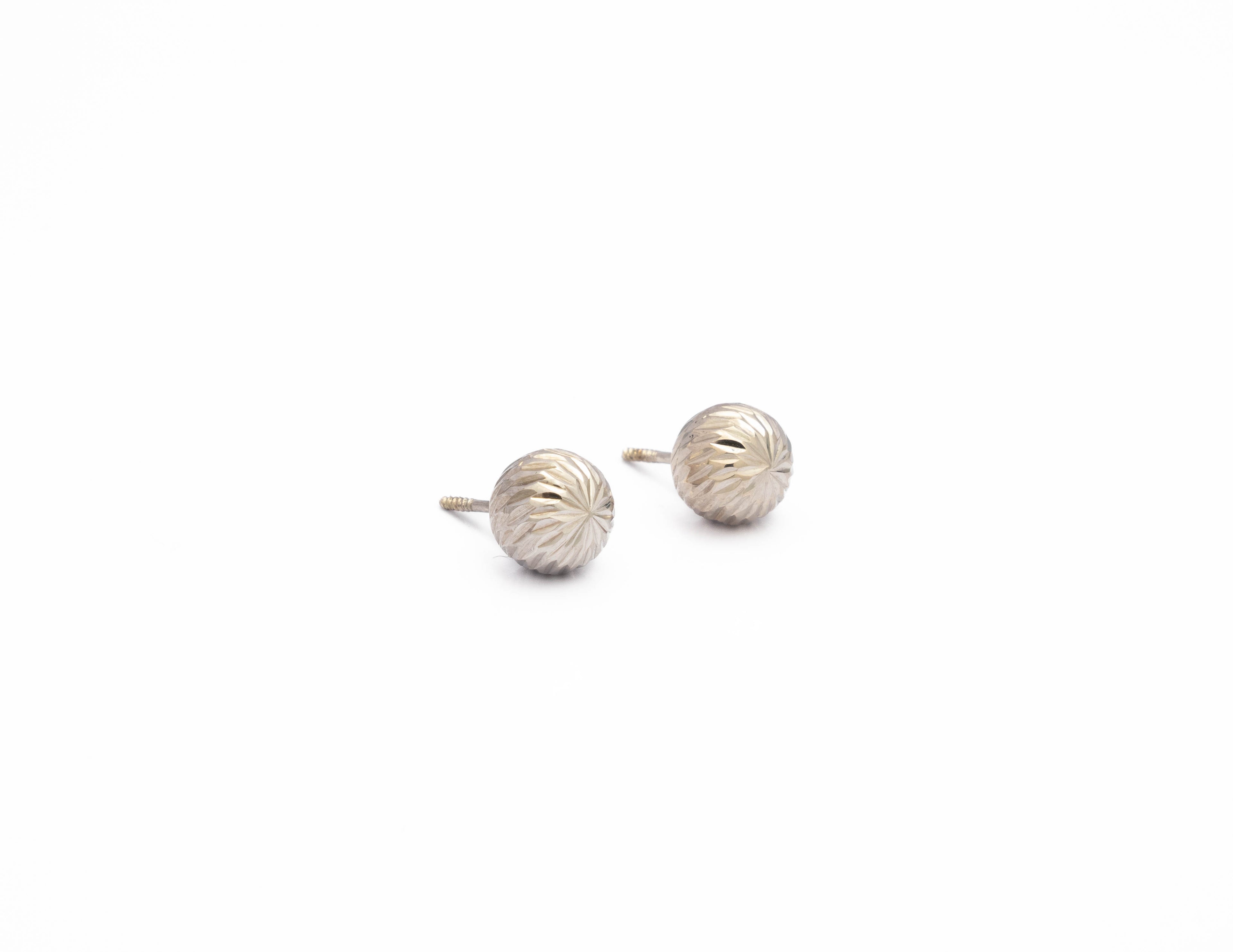 ARETES TOPO BOLA ORO BLANCO