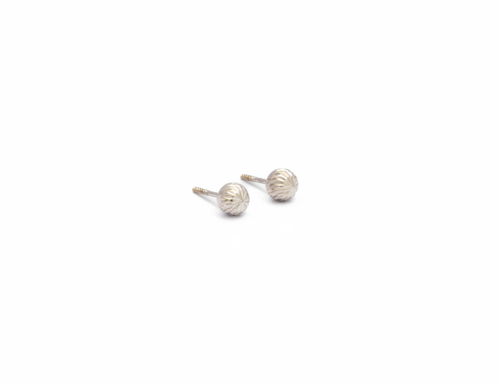 ARETES TOPO BOLA ORO BLANCO
